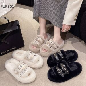 Indoor furry slippers