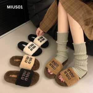 Thick-soled furry slippers for women autumn outdoor wear 2024 new high-end plush slippers furry cotton slippers for women