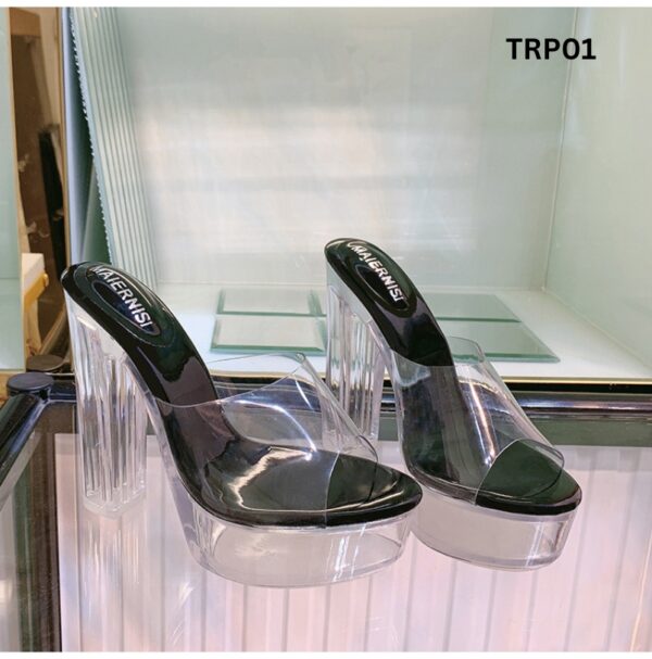 Transparent crystal thick heel - Image 2