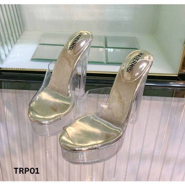 Transparent crystal thick heel - Image 3