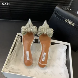 Rhinestone Thick Transparent Heel
