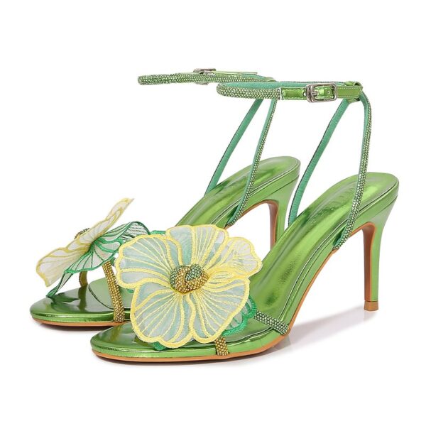 Rhinestone bow stilettos high heels - Image 5
