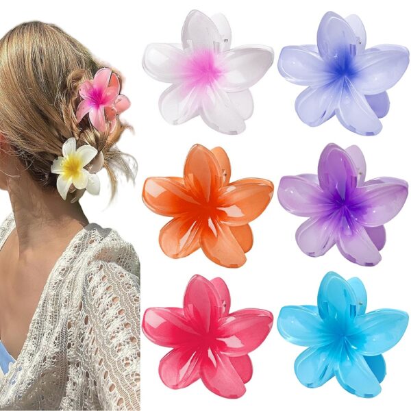 Colorful flower hair clip