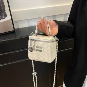 High-end Portable Pleated Box Bag